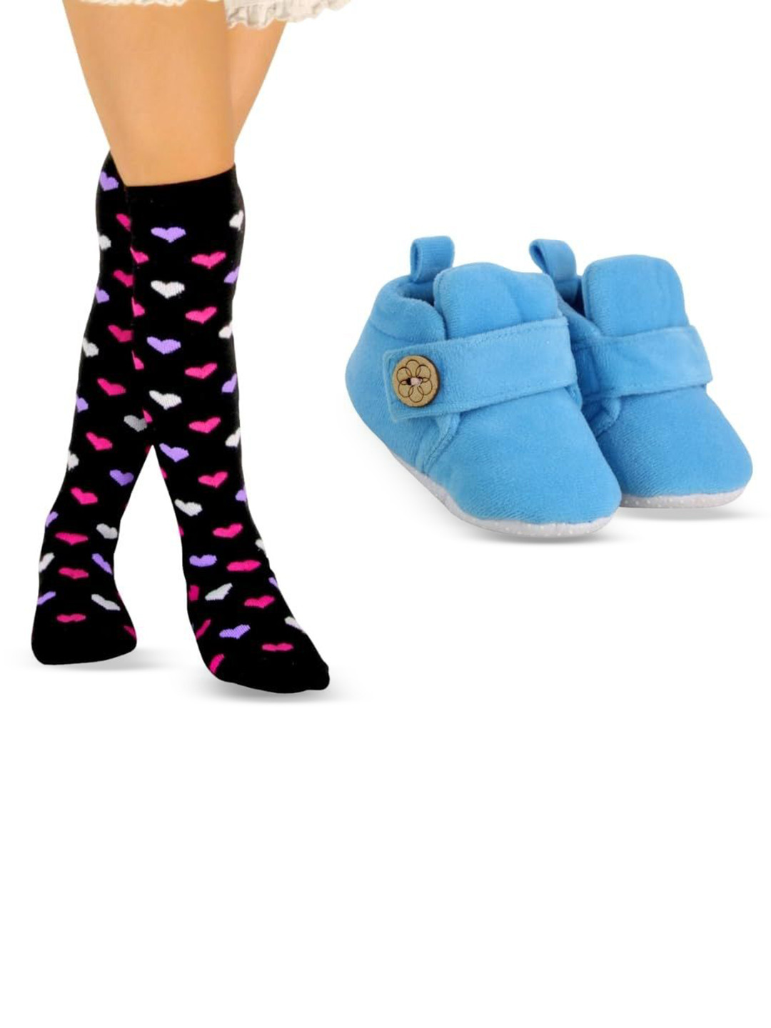 NESKA MODA Kids 1 Pair Cotton Long Socks 1 Pair Booties