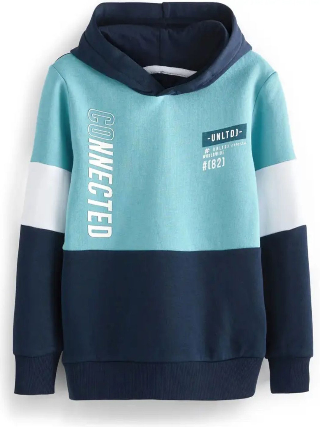 BEING WANTED Kids Colourblocked Hooded Cotton Sweatshirt