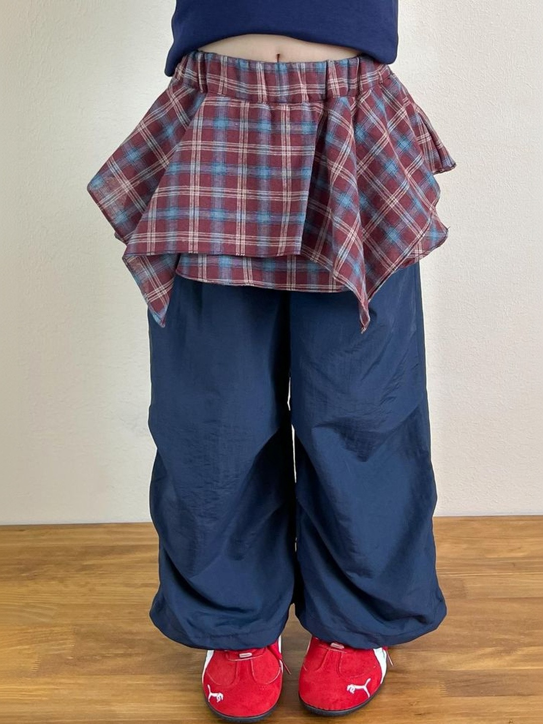 LULU & SKY Girls Checked Skirt Pants