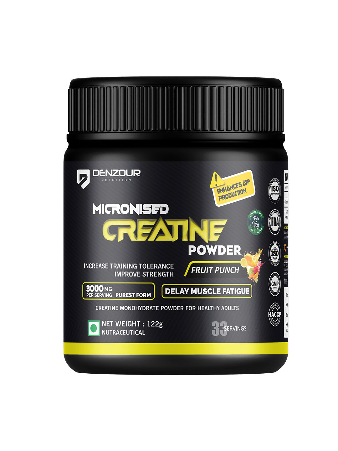 DENZOUR NUTRITION Micronised Creatine Powder- 122 g- Fruit Punch