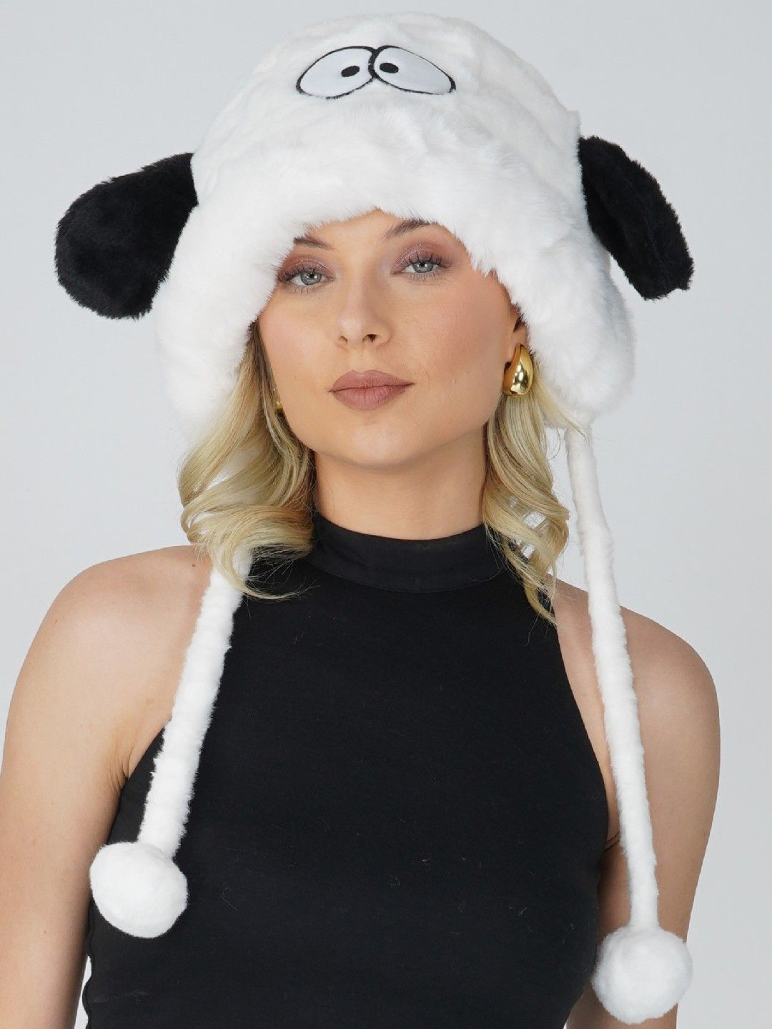 Poftik Women Knit Wool Hat Fleece Fur Lined Winter Woolen Scraf Snow Warm Cap