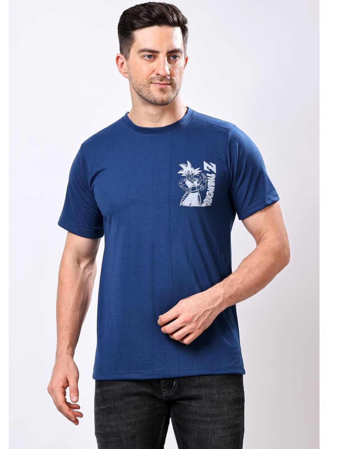 Balaji Trading Com Men Dragon Ball Z Graphic Printed Round Neck Oversized T-shirt