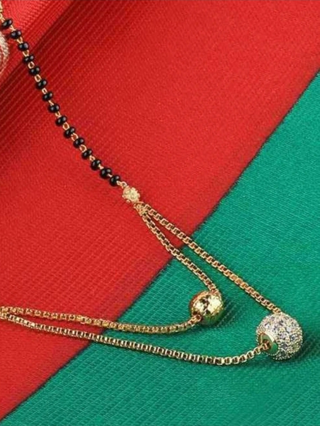 NAVYA Stones Studded & Beaded Mangalsutra