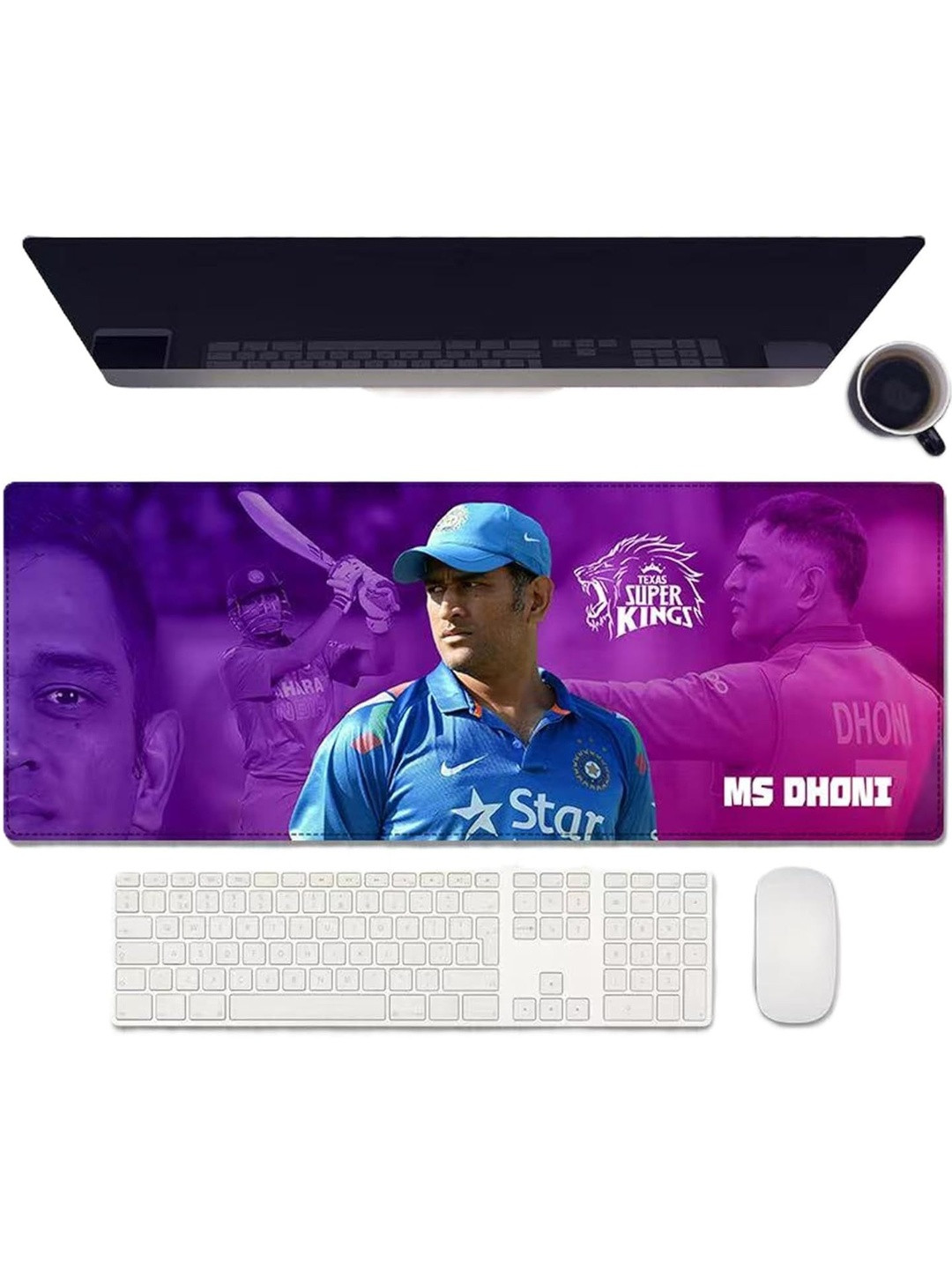 AUGEN MS Dhoni Printed XXL Extended Gaming Anti-Slip Mouse Pad