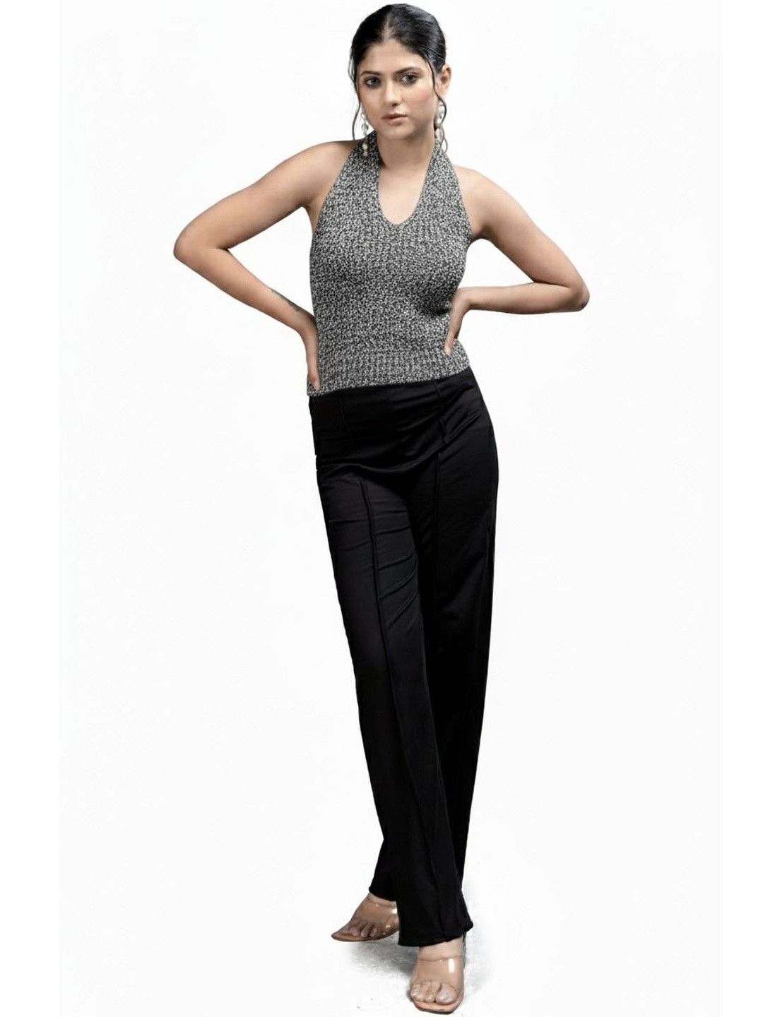 Madborn Creation Halter Neck Woollen Top