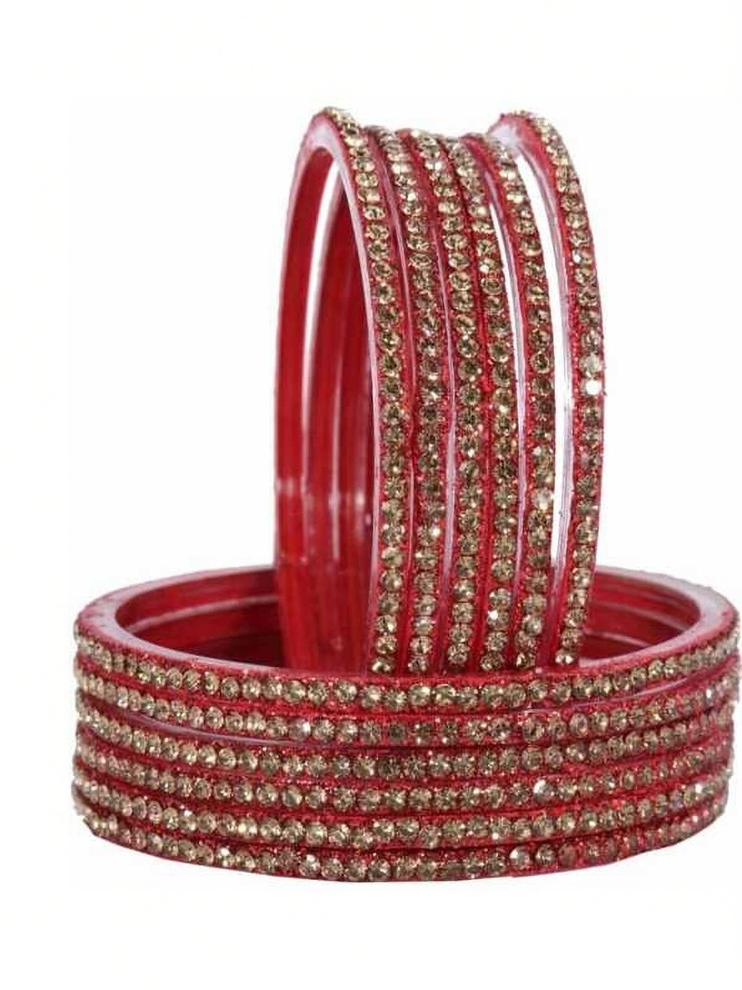 LLL FASHION Set Of 12 Stone-Studded Bangles