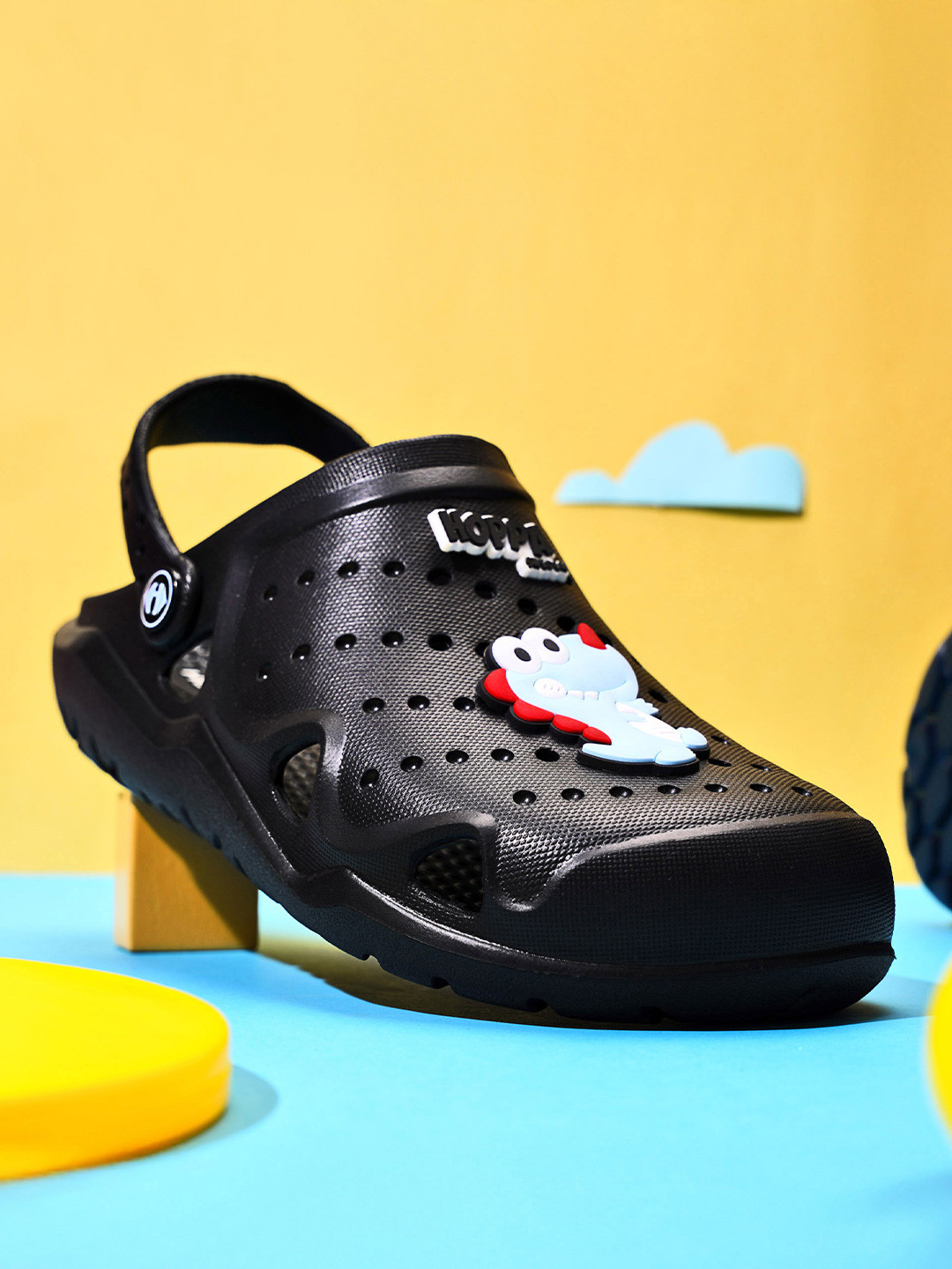 Hoppa Croco Black Kids Clogs