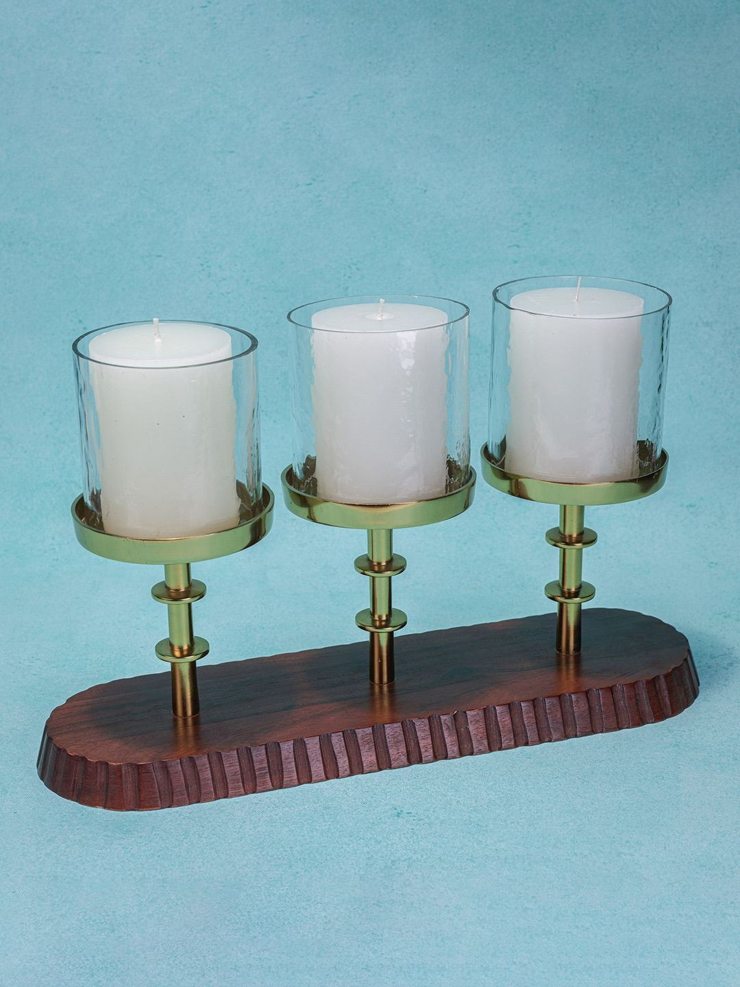 Ireka Homes Maroon & Silver-Toned Glowry Candle Holder