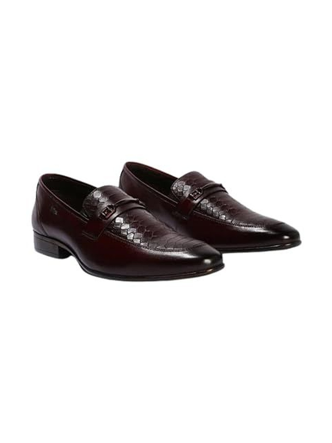 Lee Cooper Men Textured Leather Formal Horsebit Loafers