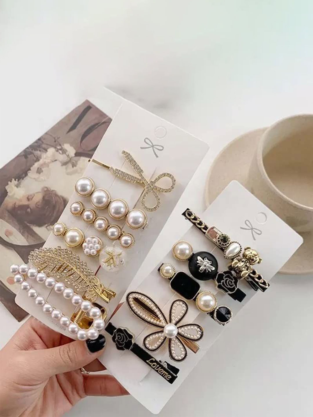 HYMT Women Set of 11 Tic Tac Hair Clip