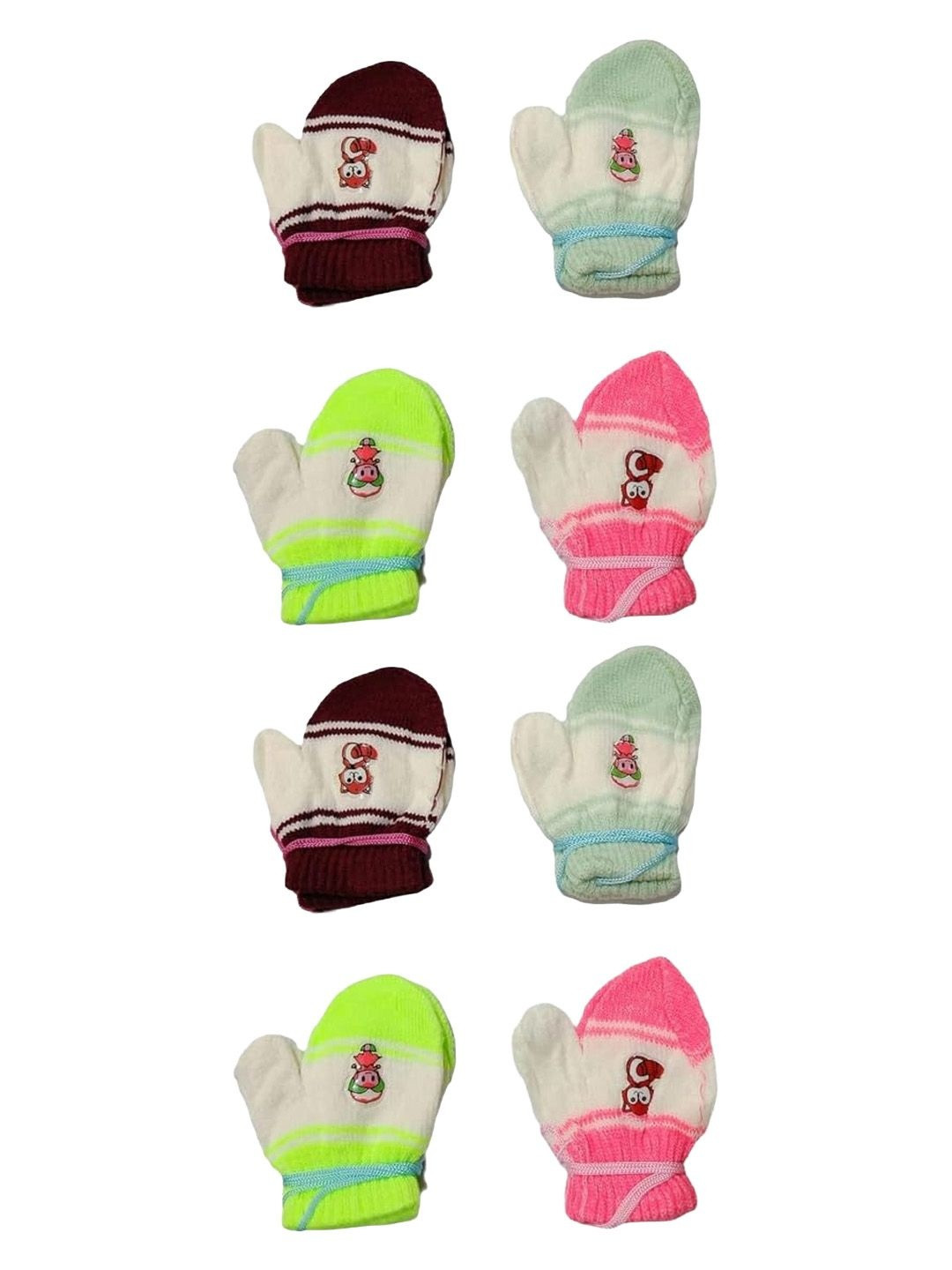 SECRETS BY ZEROKAATA Infants Pack of 8 Assorted Winter Mittens