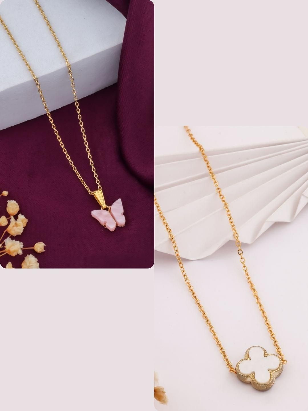 SZN Elegant Set Of 2 Gold-Plated Circular Shaped Minimal Chains