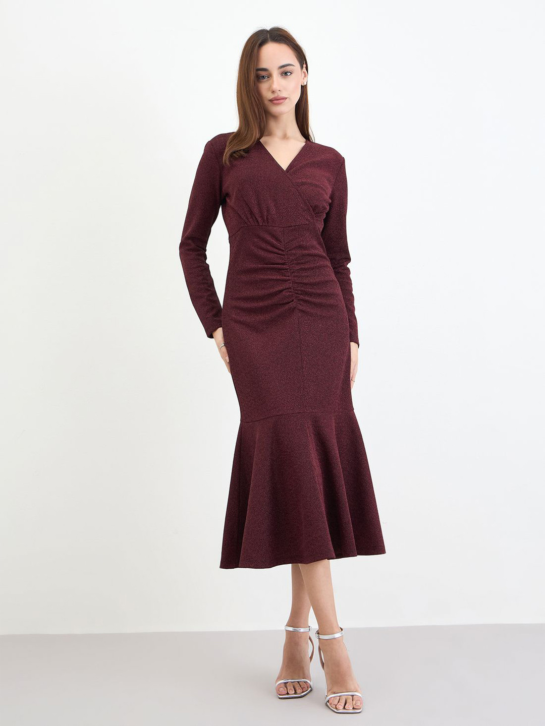 Styli Women V-Neck Mermaid Midi Dress