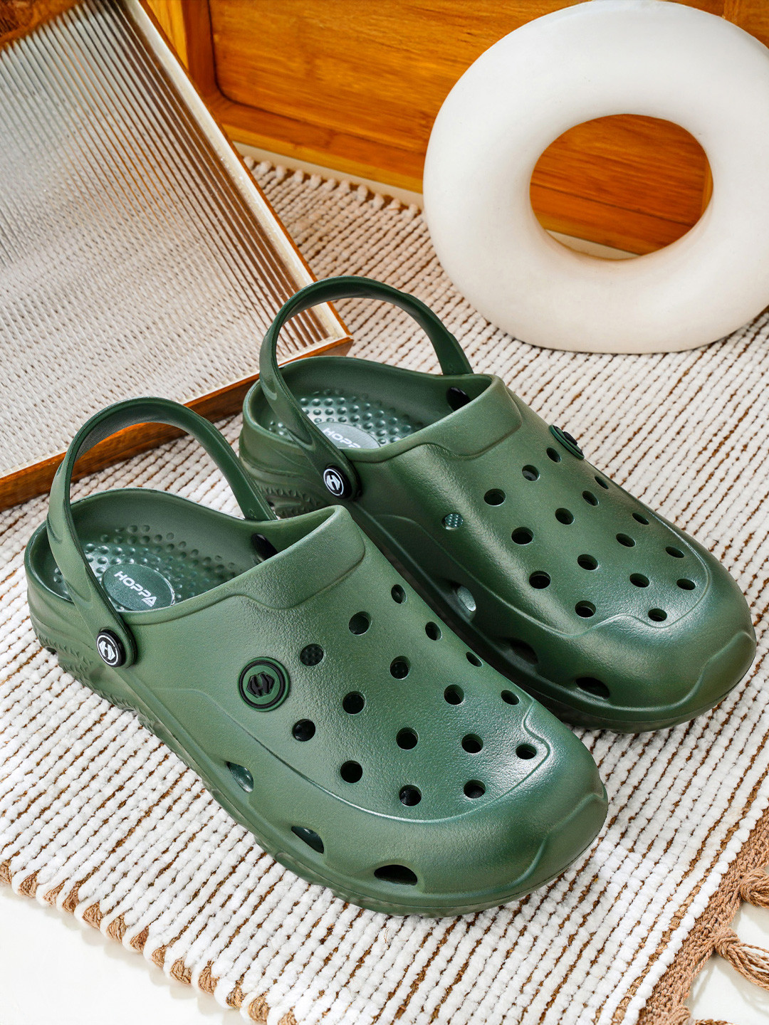 Hoppa Coucci Men Olive Clogs Men