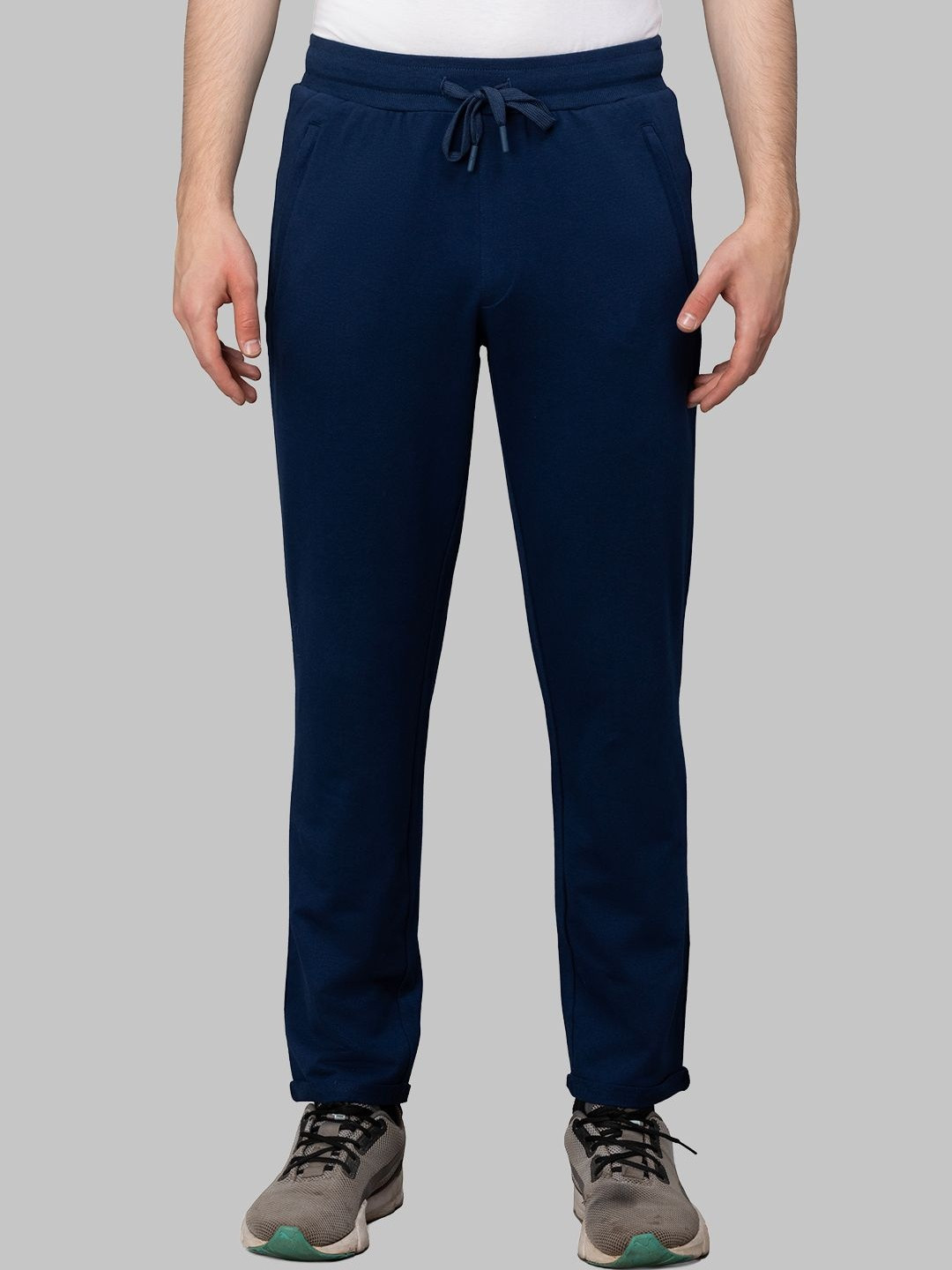 MACHO Men Cotton Relaxed-Fit Loop Knit Track Pants