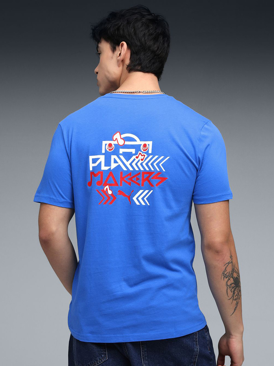 Puma Neymar Jr Playmaker Football Brand Logo Printed Cotton Tshirt