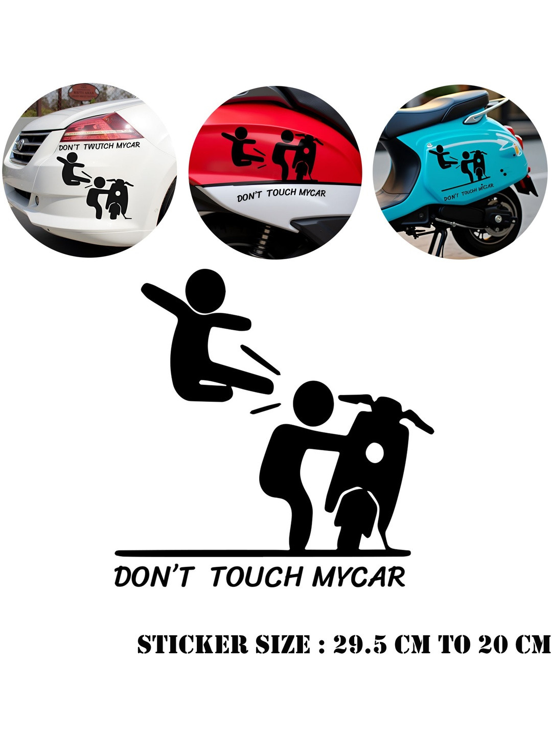 Gopalvilla Black Waterproof Don't Touch My Car sticker