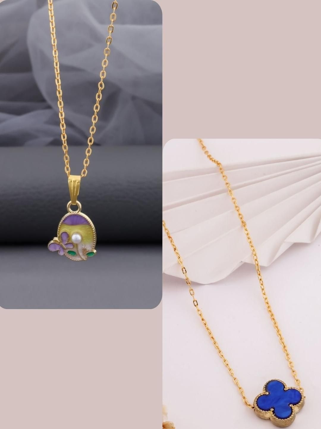 SZN Set Of 2 Gold-Plated Enamelled Minimal Chains