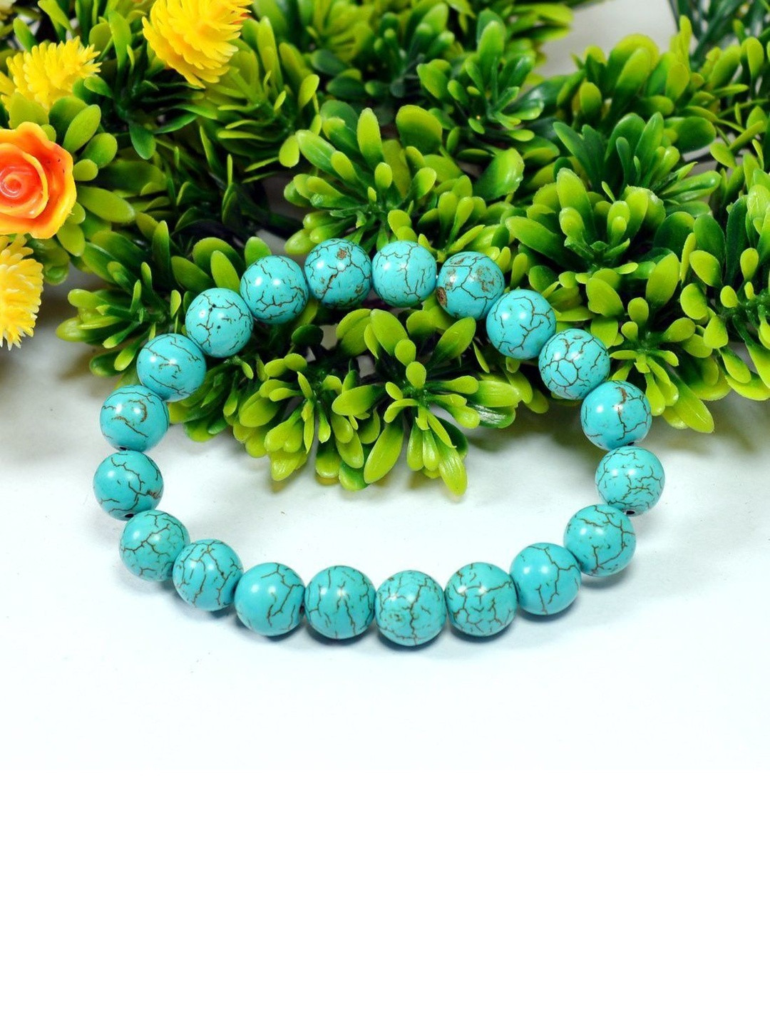 Vanira Turquoise Beaded Elasticated Bracelet