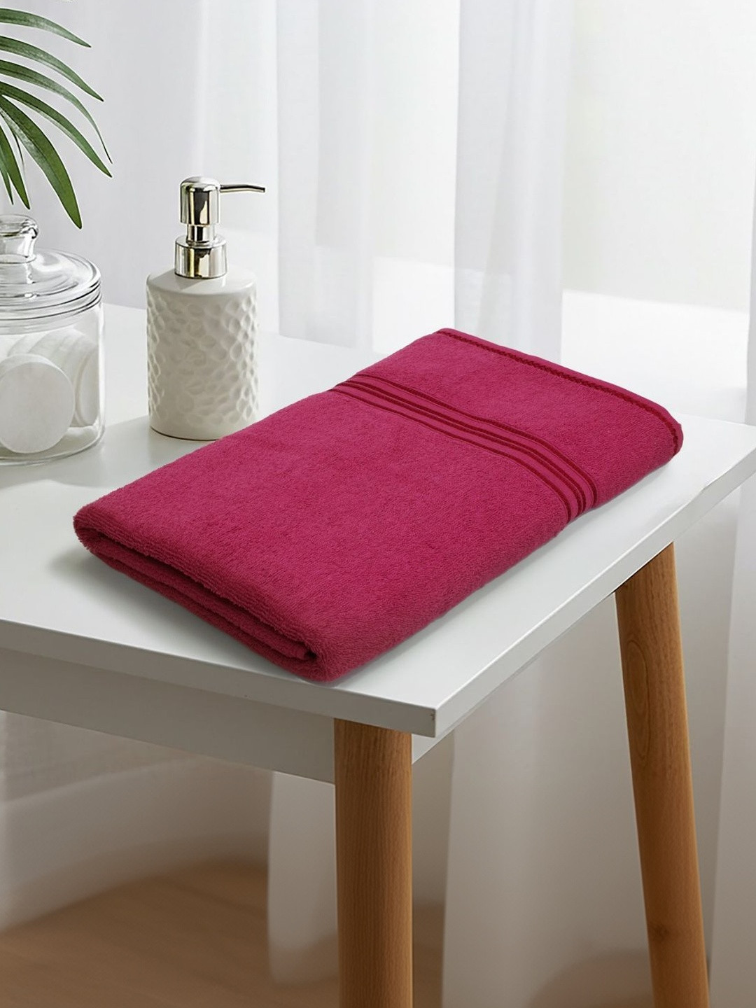 LIBERTY TOWELS Purple & Pink 1 Striped 380 GSM Pure Cotton Bath Towel