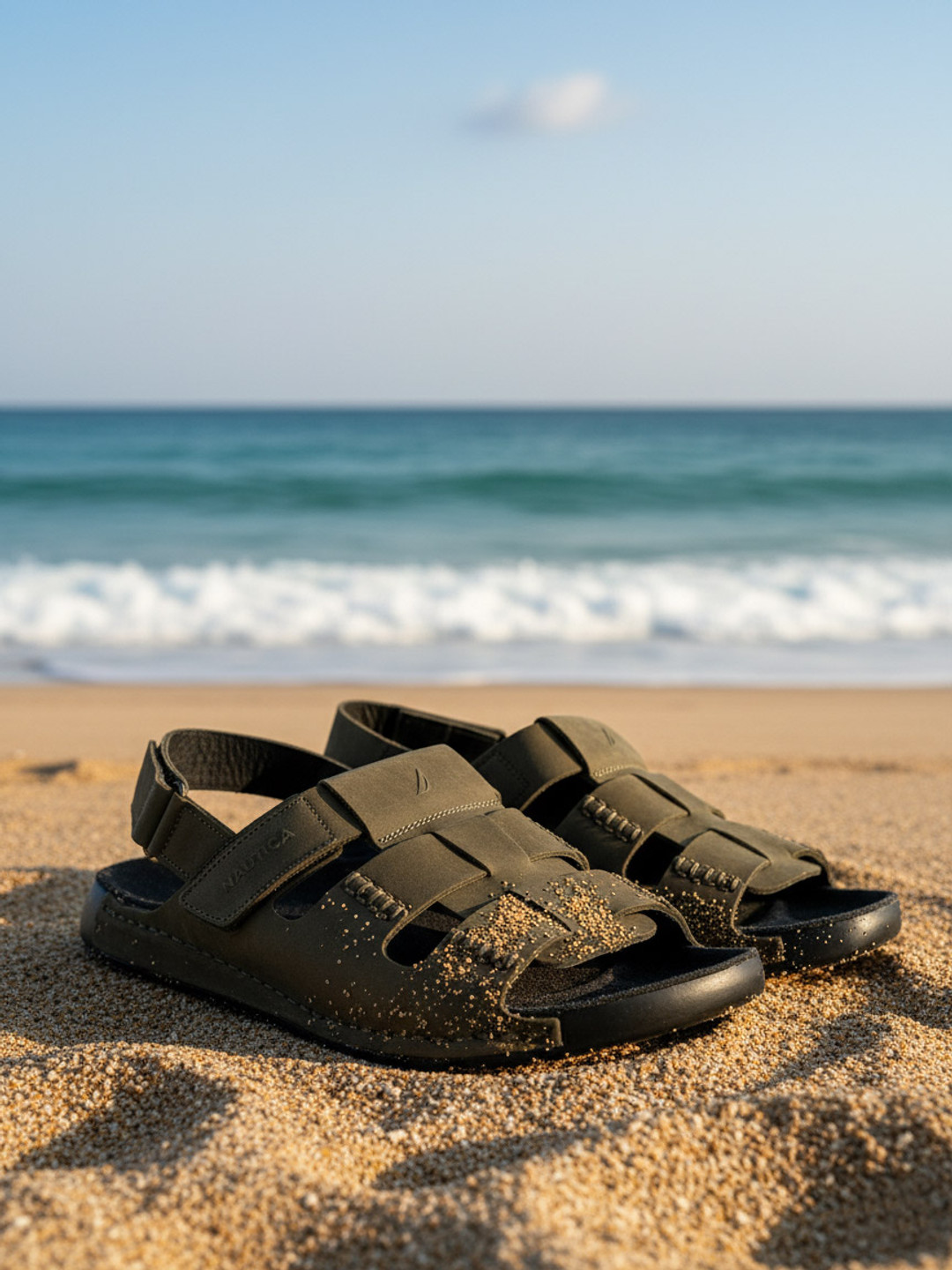 Nautica Men Leather Fisherman Sandals