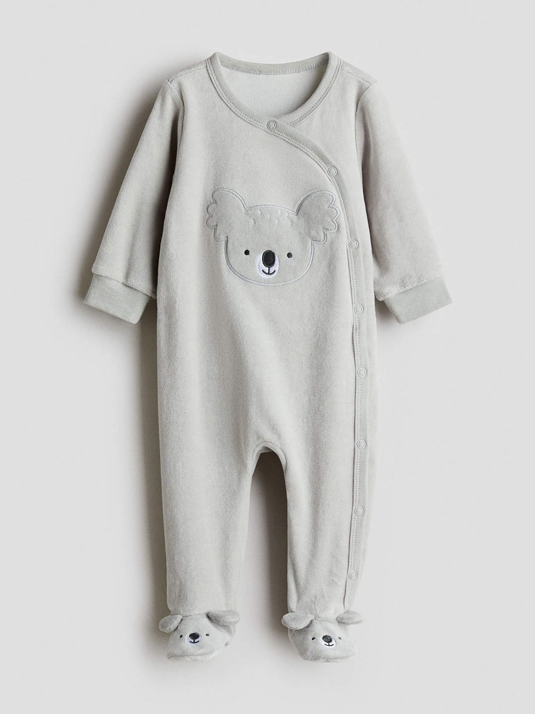 H&M Velour Boys Sleepsuit with Full Feet