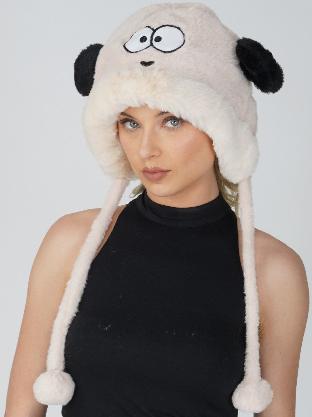 PIFTIF Women Woollen Knit Fleece Fur Lined Winter Scraf Snow Warm Cap Beanie