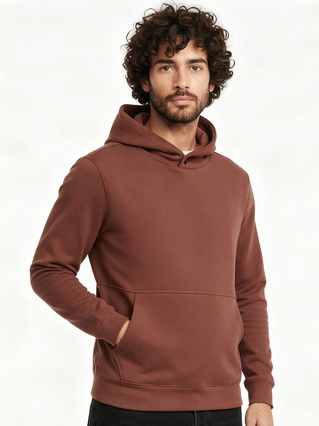 DAMENSCH Men Ultra Soft & Extra Durable Closed Hooded Ribbed Hemline Sweatshirt
