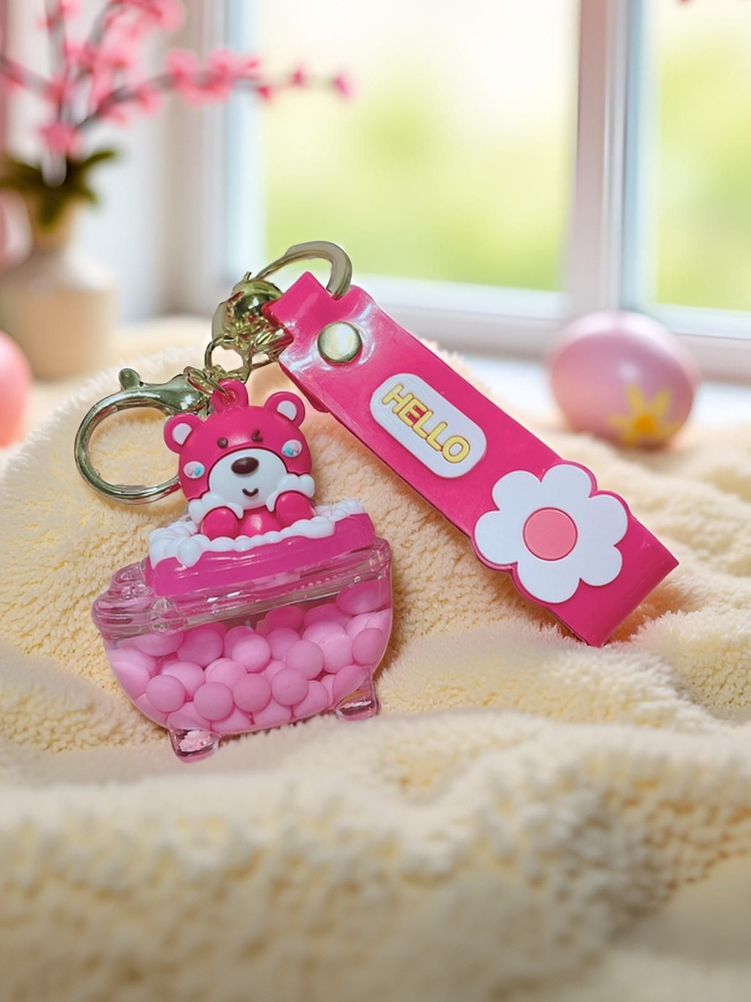 Gopalvilla Unisex Printed Charming Mini Strawberry Bear Key Chain