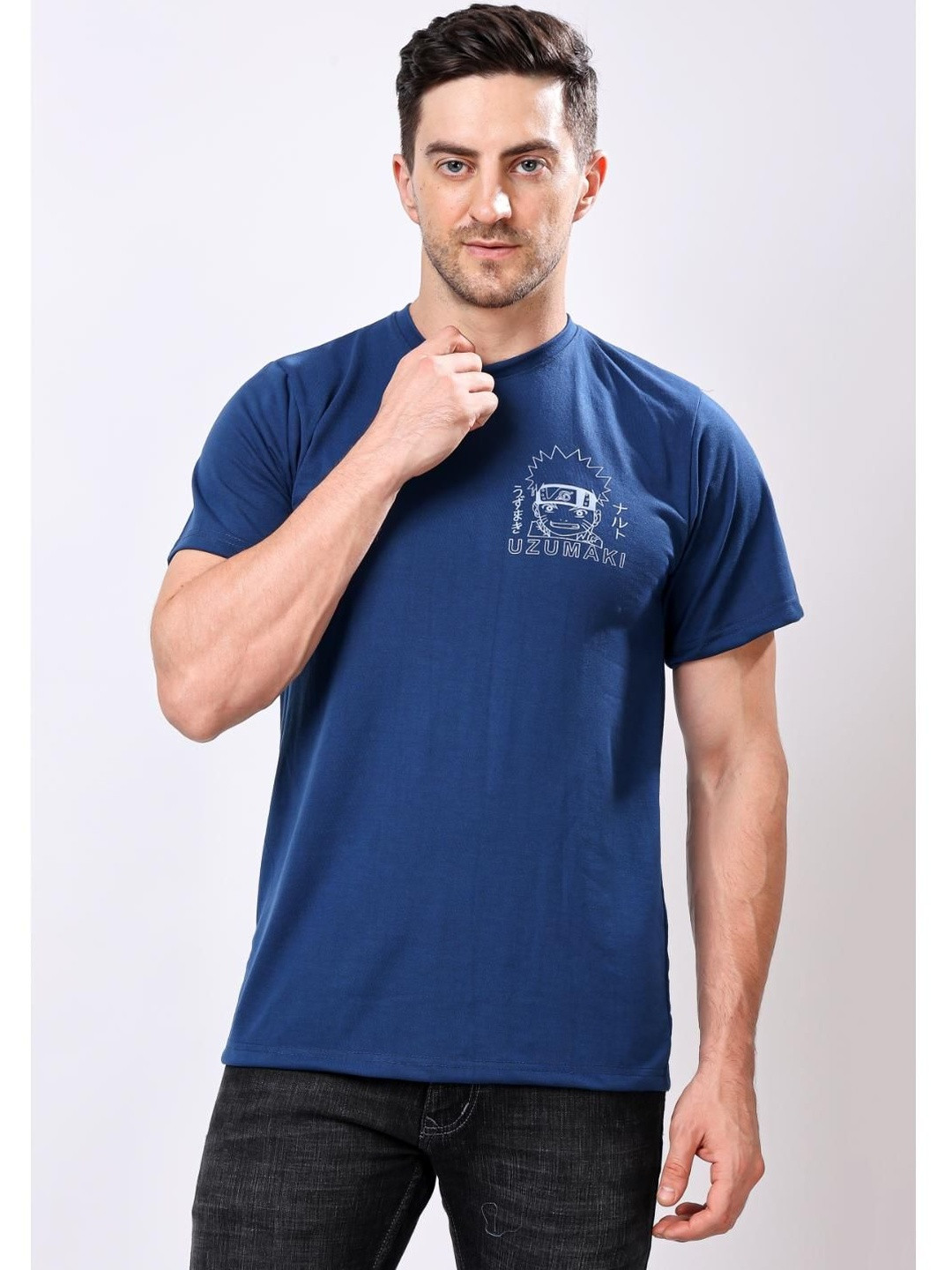 Balaji Trading Com Men Naruto Graphic Printed Round Neck Oversized T-shirt