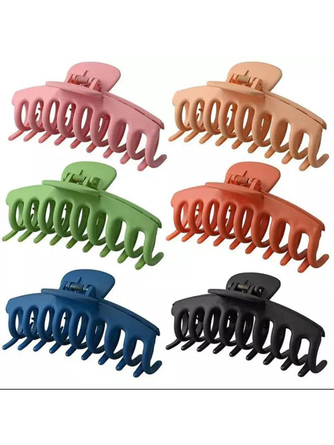 DailyObjects Women Set Of 6 Matte Comb Shape Finished Hair Clutchers Claw Clip