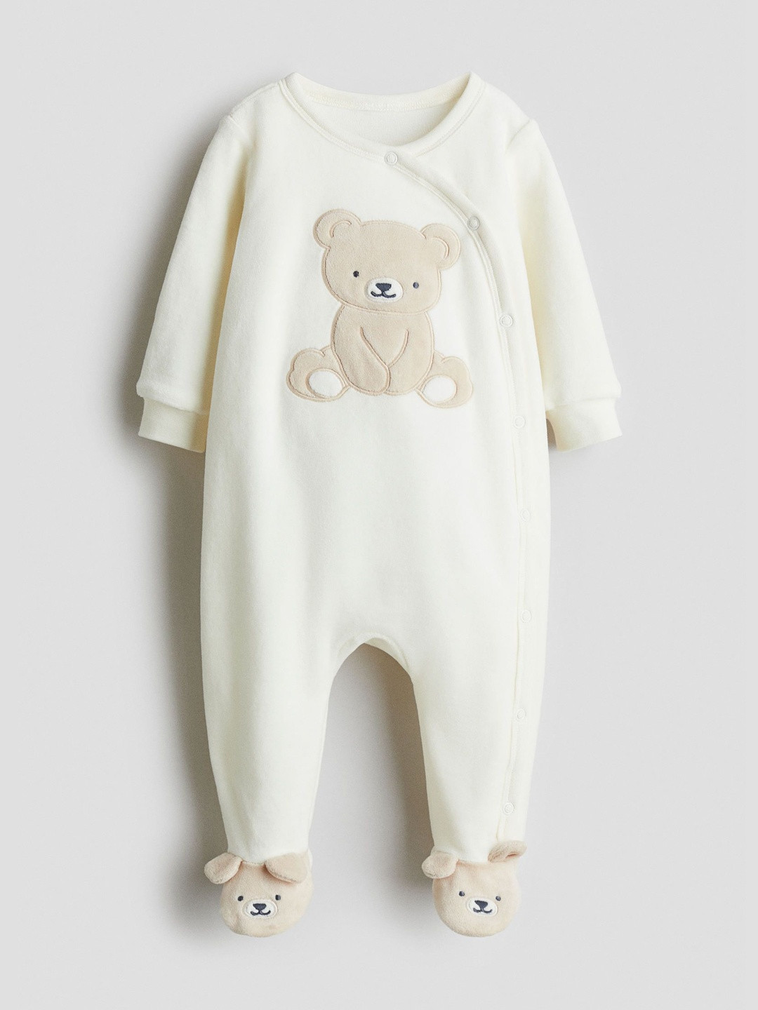 H&M Velour Sleepsuit with Full Feet