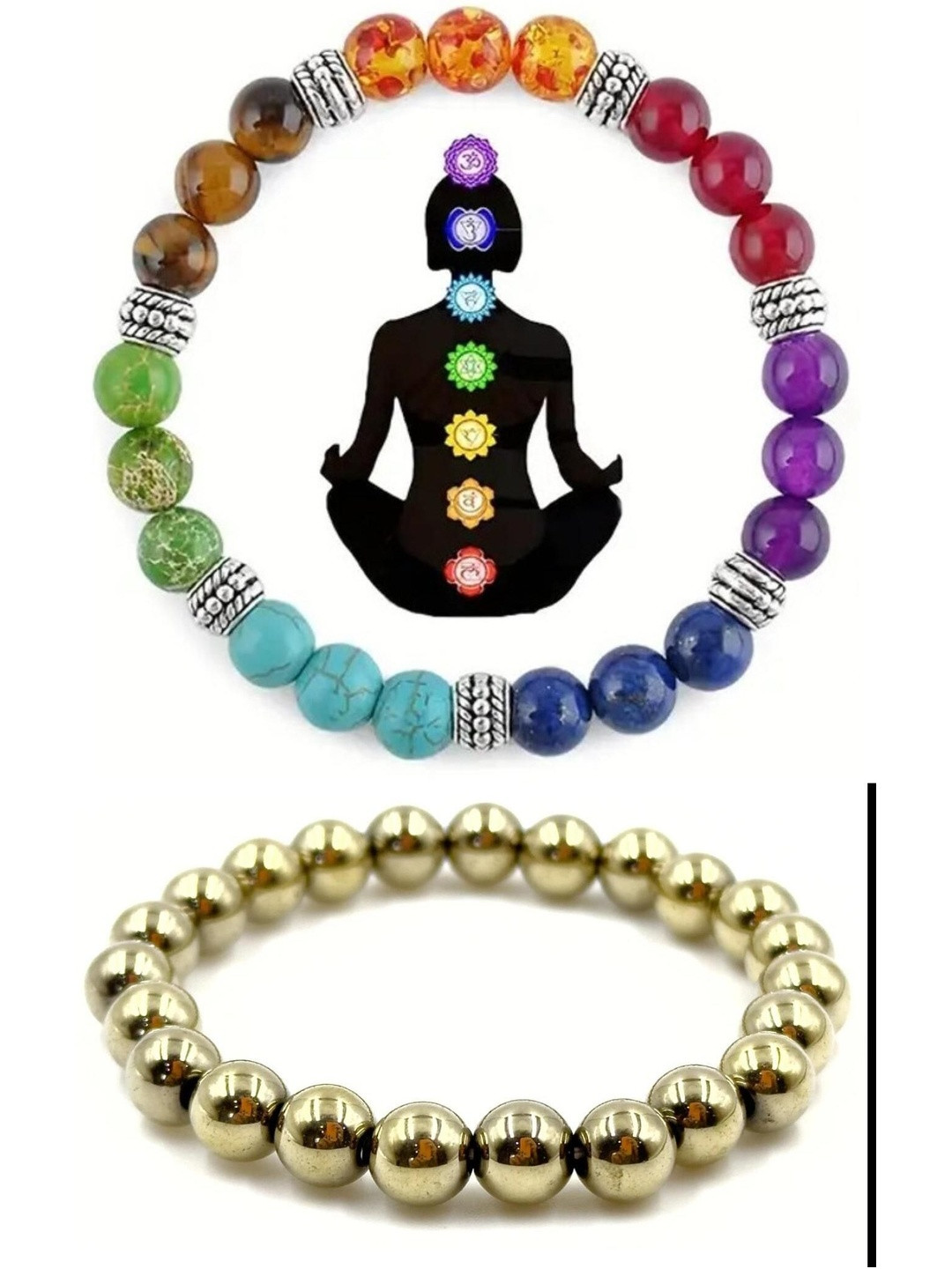 Vanira Women Pack Of 2 Western Elasticated Artificial Beads Bracelet