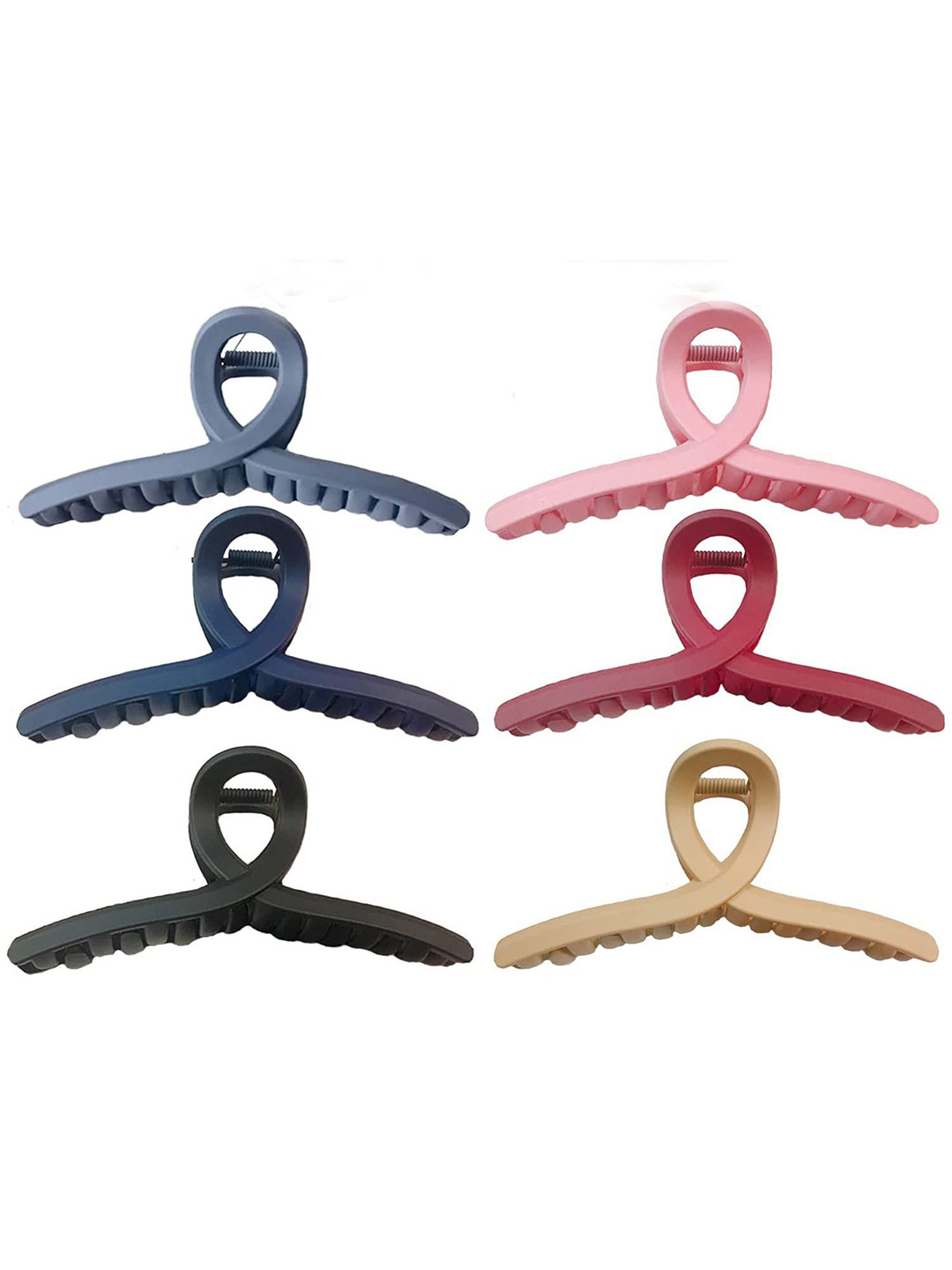 SH FSN Women Set of 6 Matte Finished Hair Claw Clip