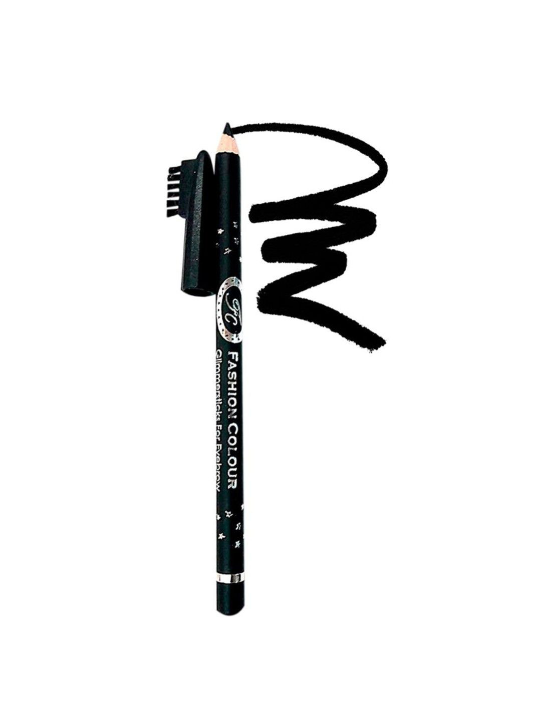 Fashion Colour Professional Long Lasting Eyebrow Pencil with Brush - Black 01