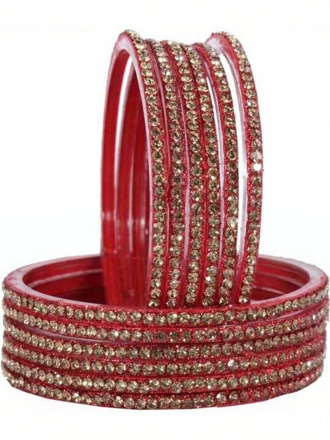 Adiba Fashion Factory Set Of 12 Stone-Studded Bangles