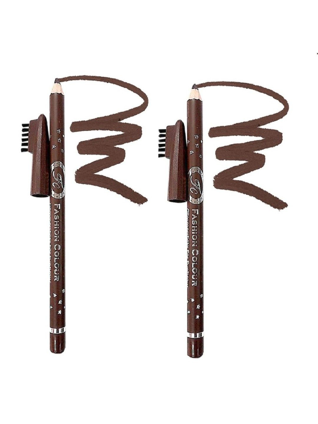 Fashion Colour Set of 2 Professional Eyebrow Pencil with Brush - Chatain 04