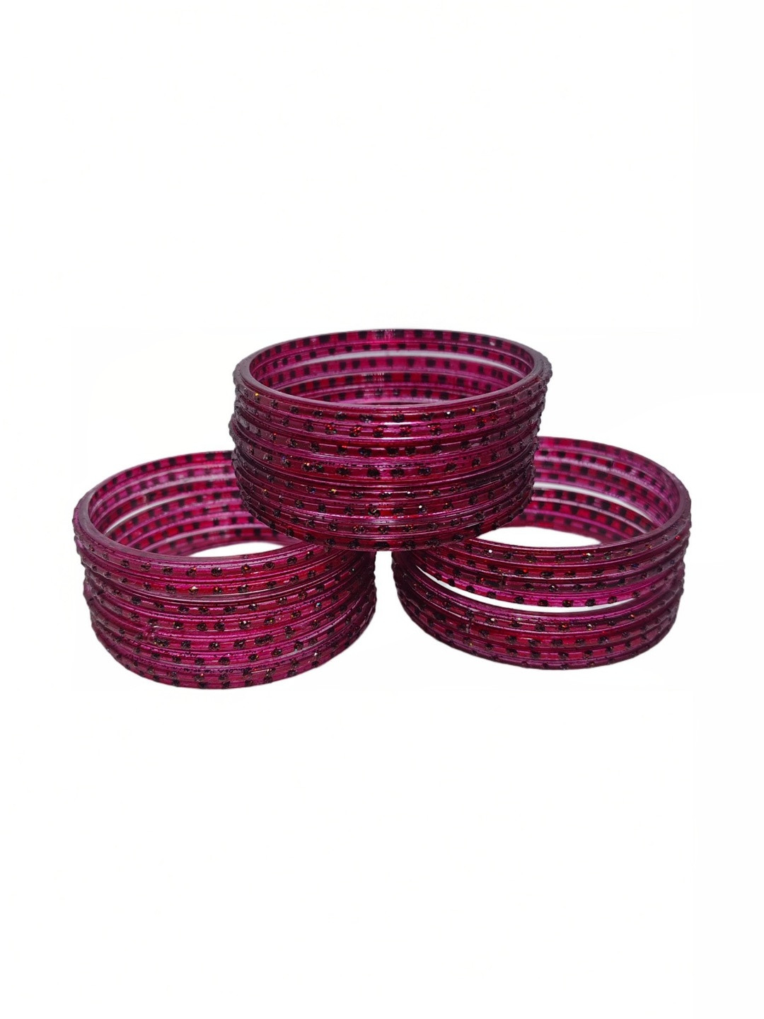 AMSHA 24-Pcs Shimmered Glass Bangles