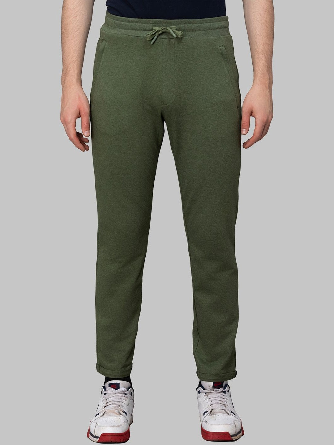 MACHO Men Cotton Relaxed-Fit Loop Knit Track Pants