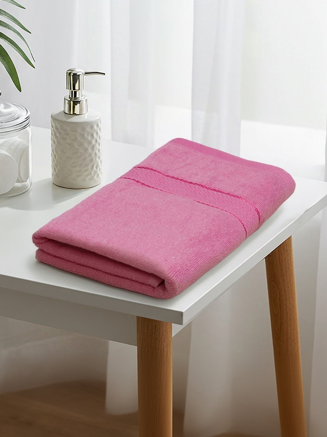 LIBERTY TOWELS Pink 350 GSM Super Soft Adult Regular Bath Towel - 1.17m x 0.58 m