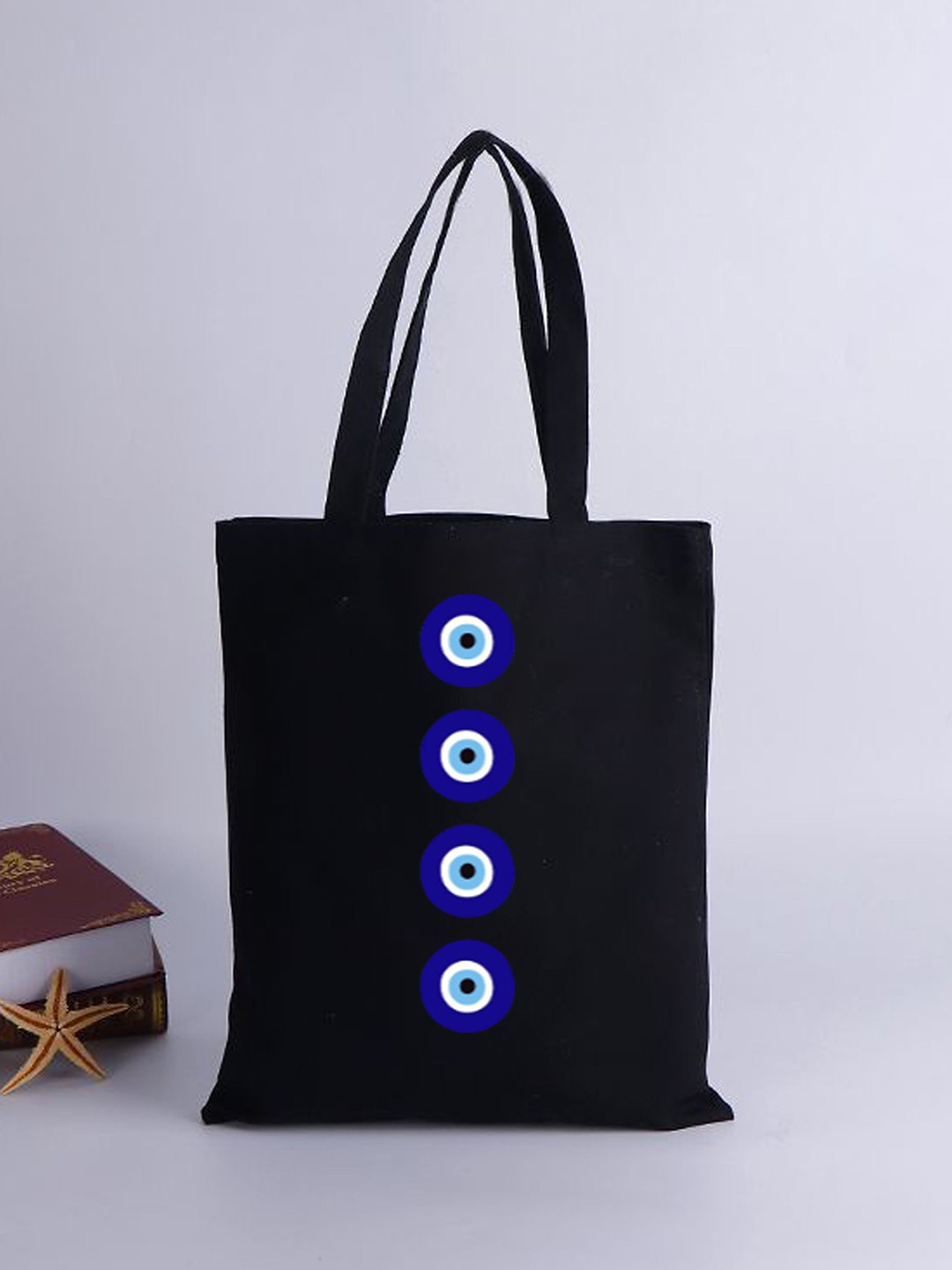 the sack co Women Evil Eye Printed Shopper Tote Bag