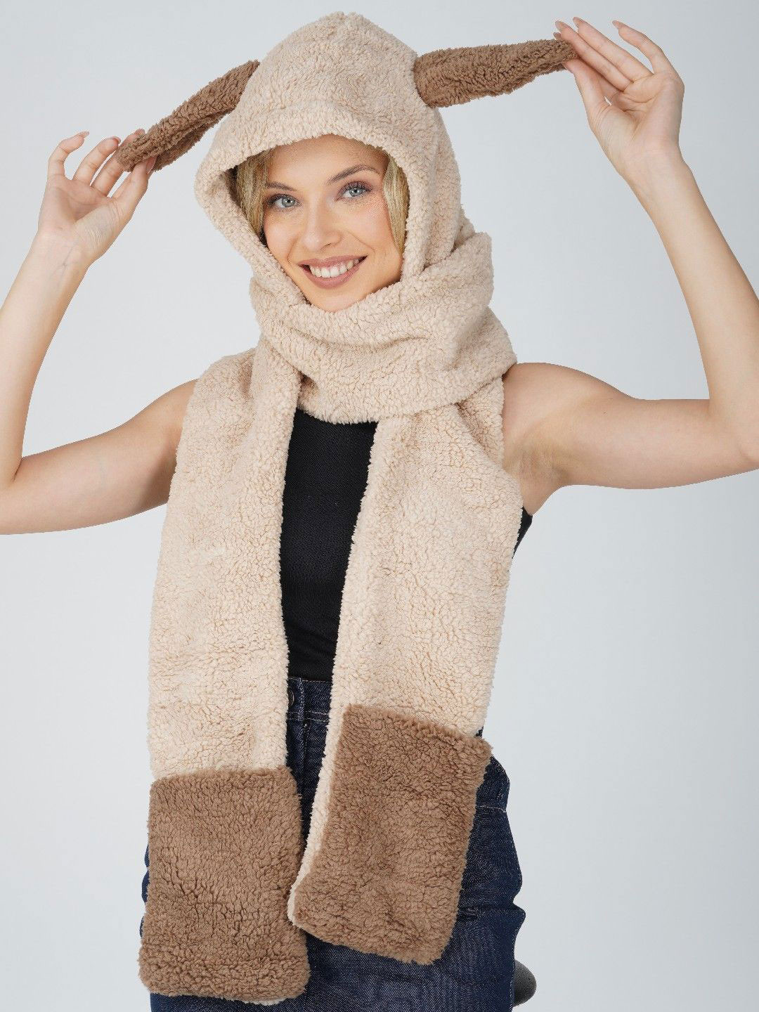 LADONNA Women Woollen 1 Cap Scarf, with Gloves Beanie