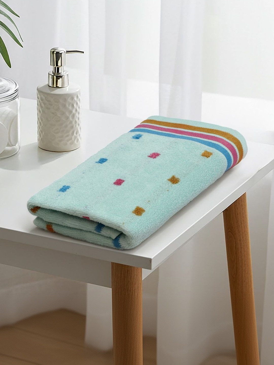 LIBERTY TOWELS Green & Sea Green 1 Printed 450 GSM Bath Towel