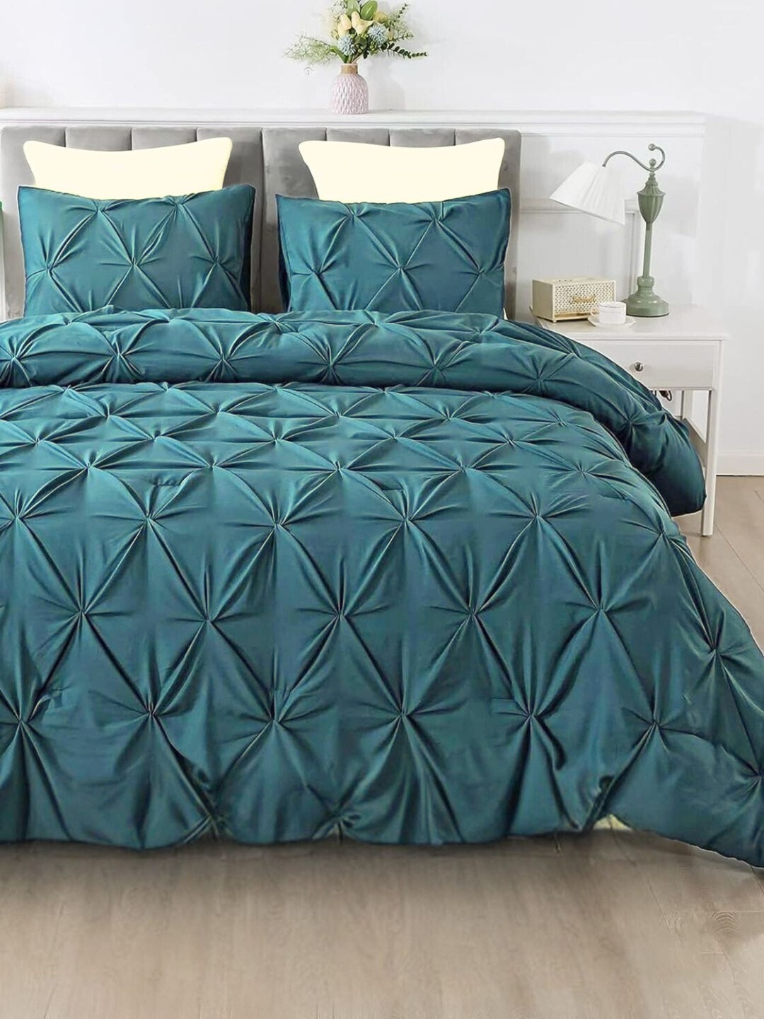 THE WHITE MOSS Navy Blue & Teal Heavy Winter 400 GSM Comforter
