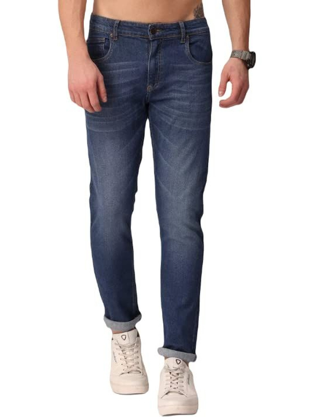 ATTIRIS Men Slim Fit Mid-Rise Light Fade Stretchable Jeans