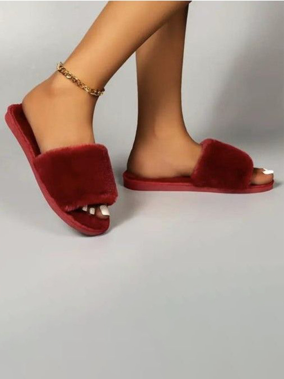 M 2 C Women Furry Cozy Warm Room Slippers