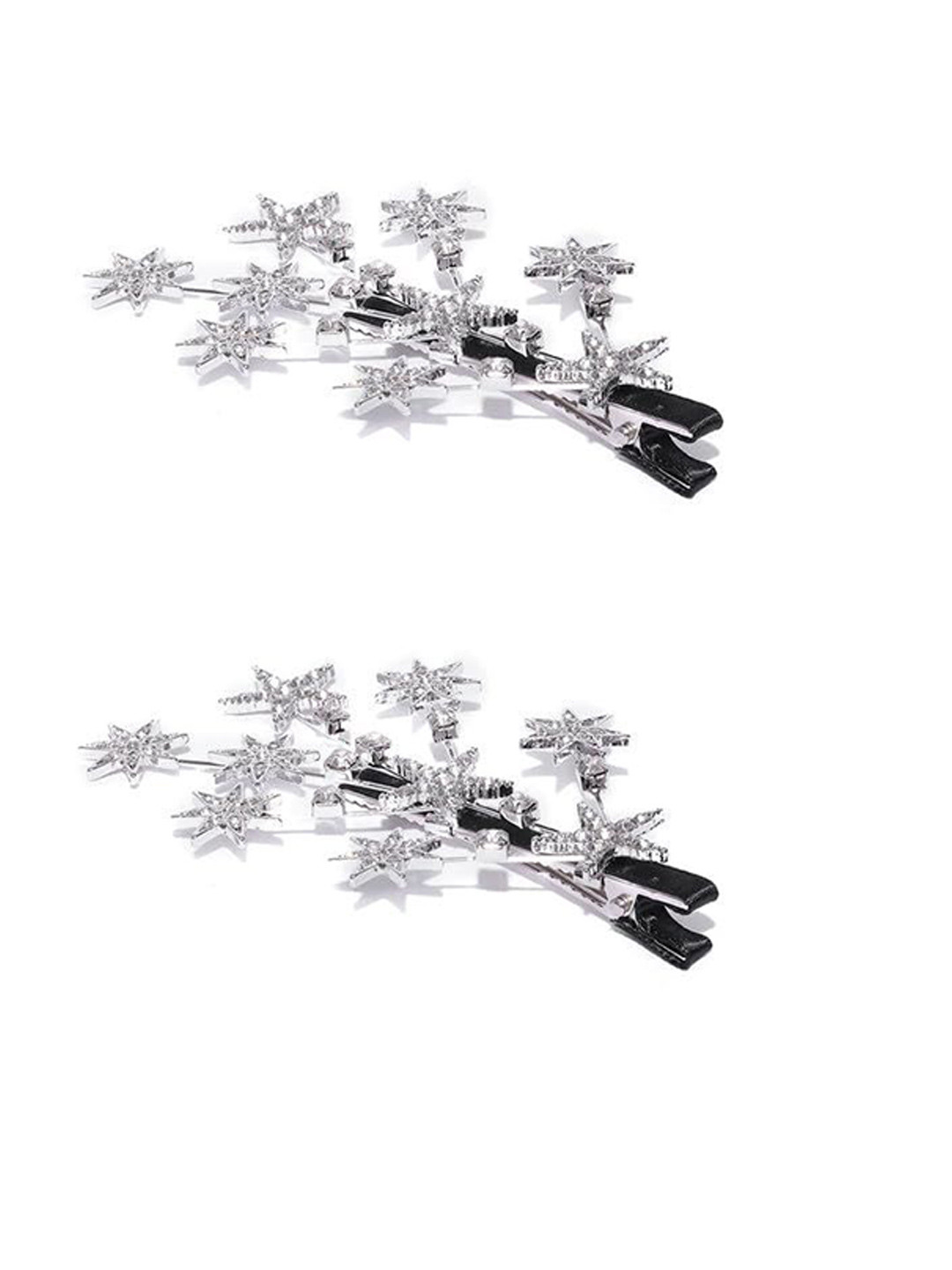 FHONEX Women Set of 2 Star Stone Embellished Branches Shape Claw Clip