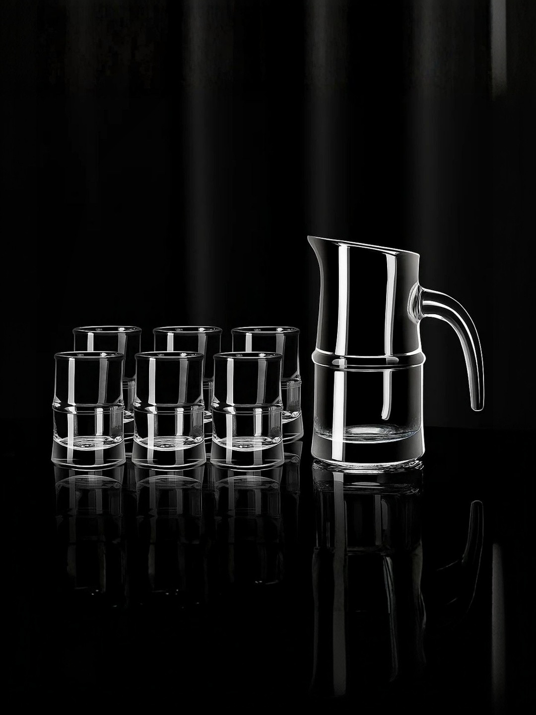 SMOKEY COCKTAIL Set Of 7 Transparent 6 Food-Safe Glass Shot Glasses Bar Glass
