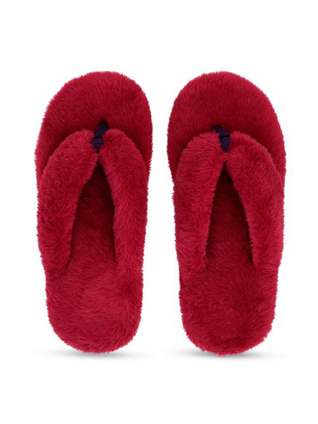 M 2 C Women Furry Cozy Warm Bedroom Thong Flip-Flops