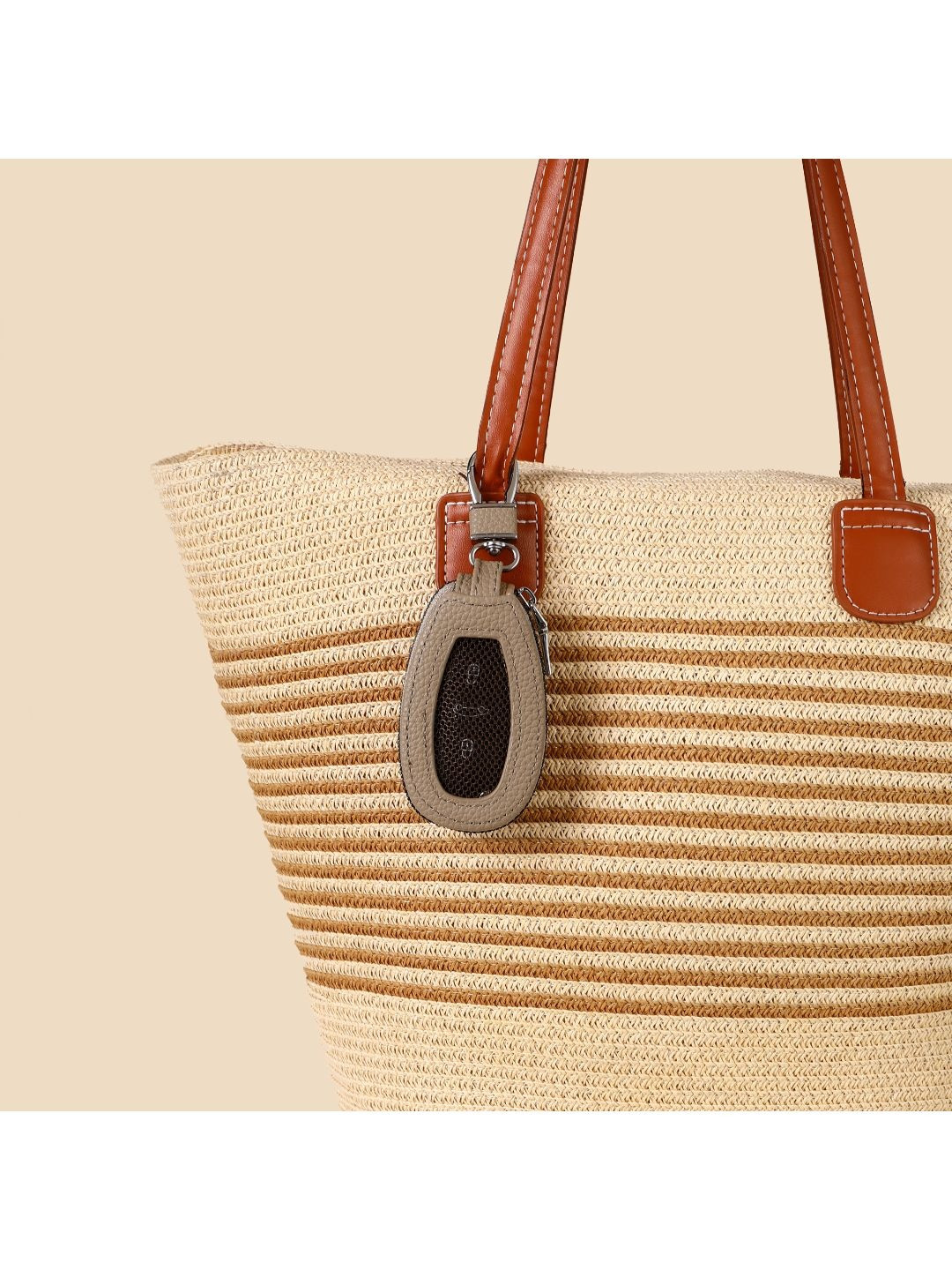 SALTY Beige Universal Key Holder Bag Charm